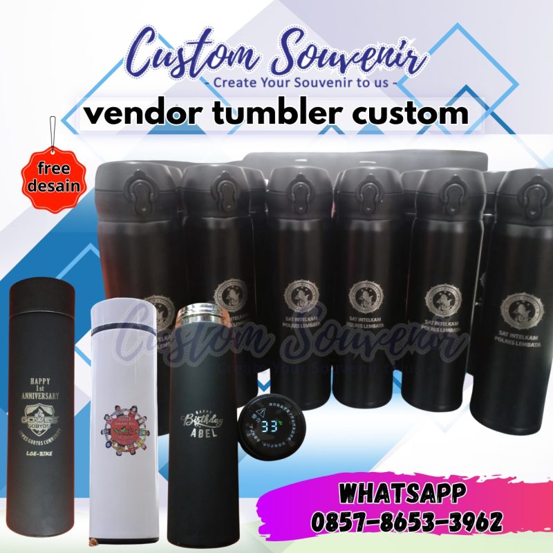 Hubungi kami sekarang di WhatsApp 0857-8653-3962 untuk pemesanan grosir tumbler murah, souvenir wedding, atau custom souvenir lainnya.