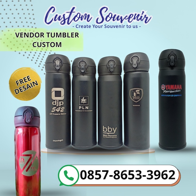Vendor & Supplier Tumbler Custom Merchandise dan Gift Set - Custom Souvenir
