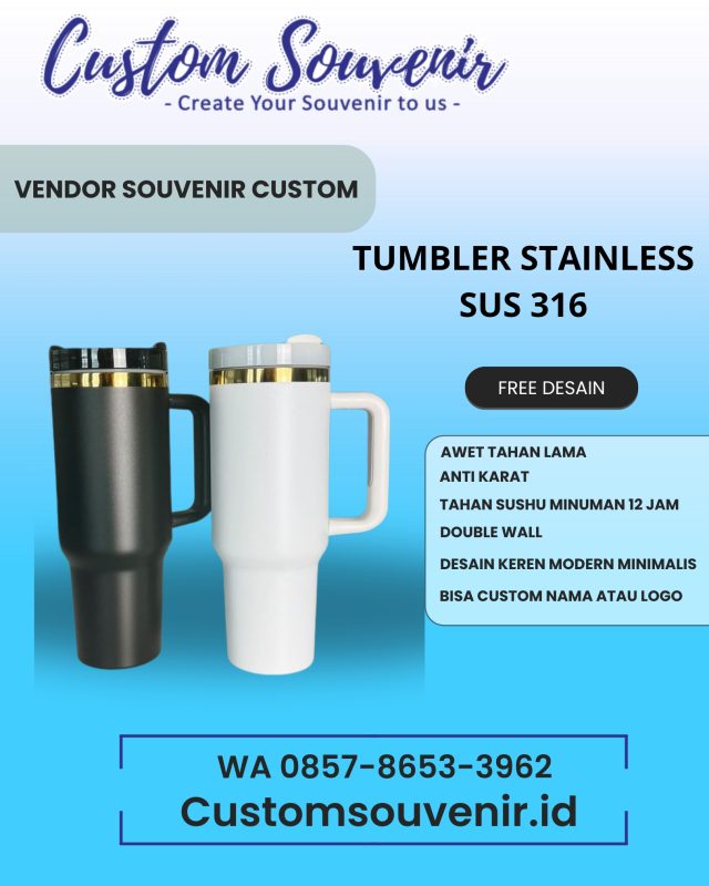 Botol Minum Stainless Custom dengan Logo Perusahaan