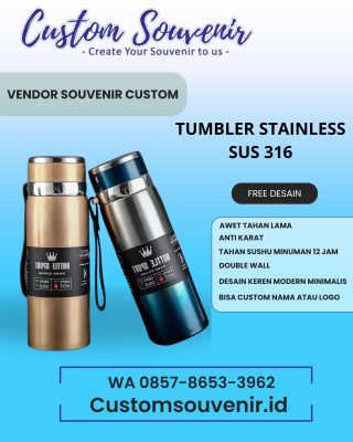 Merchandise Tumbler Souvenir Seminar Custom untuk Instansi