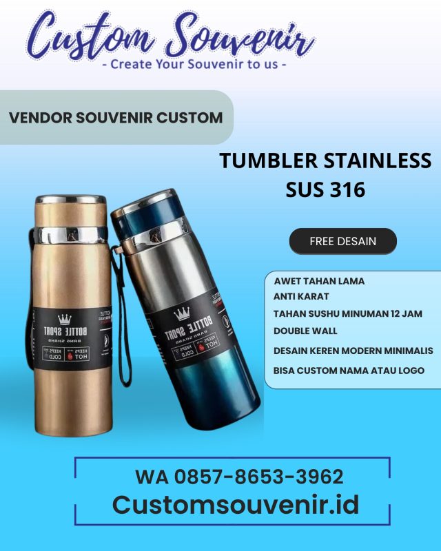 Merchandise Tumbler Souvenir Seminar Custom untuk Instansi