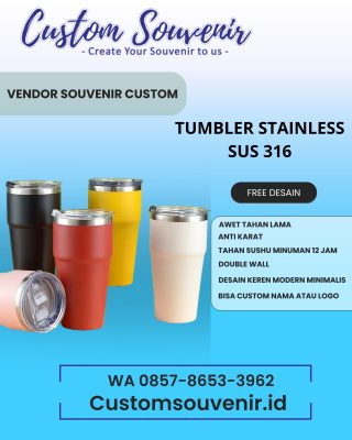 Souvenir Tumbler Custom Nama & Logo untuk Branding Event