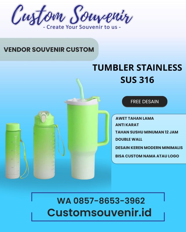 Merchandise Seminar Tumbler Custom Berkualitas
