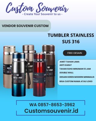 Botol Minum Stainless Ramah Lingkungan - Souvenir Go Green Terbaik di Jogja