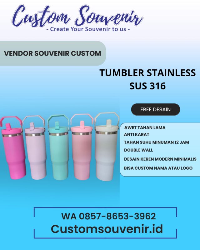Tumbler Custom Souvenir - Hadiah Corporate yang Berkesan