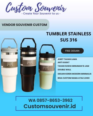 Tumbler Stainless Custom Souvenir Premium untuk Acara Seminar