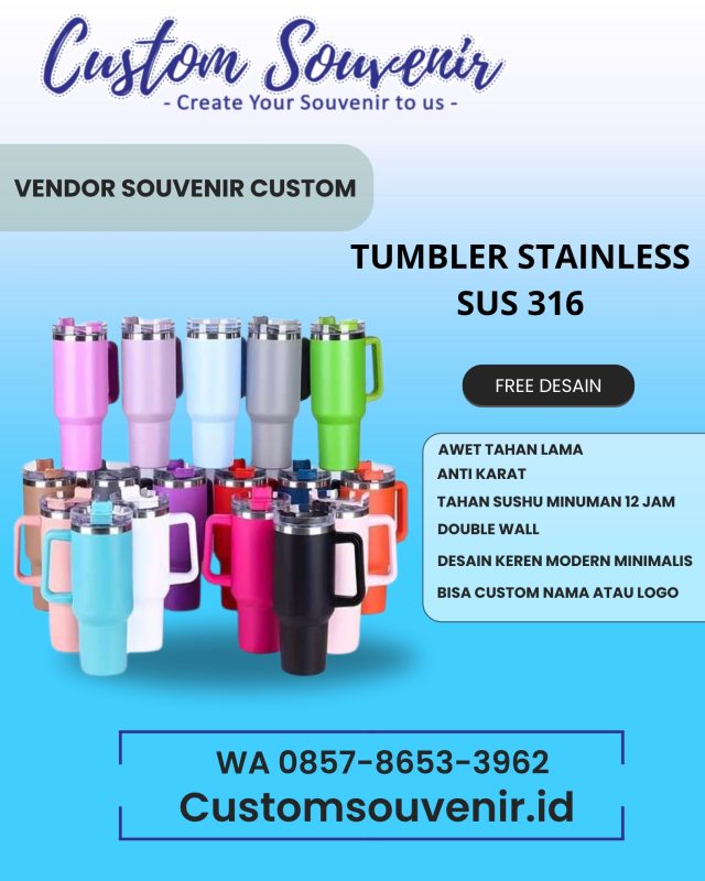 Tumbler Custom Stainless Steel 316 - Merchandise Eksklusif