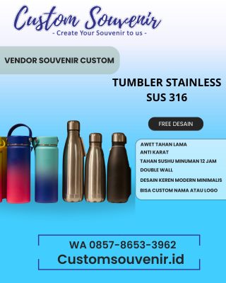 Tumbler Custom Souvenir untuk Instansi Pemerintah
