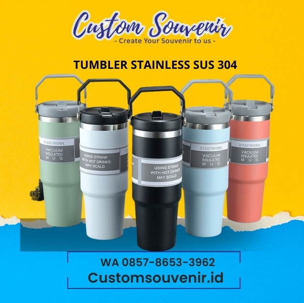 Botol Minum Stainless Custom Logo - Merchandise Terbaik