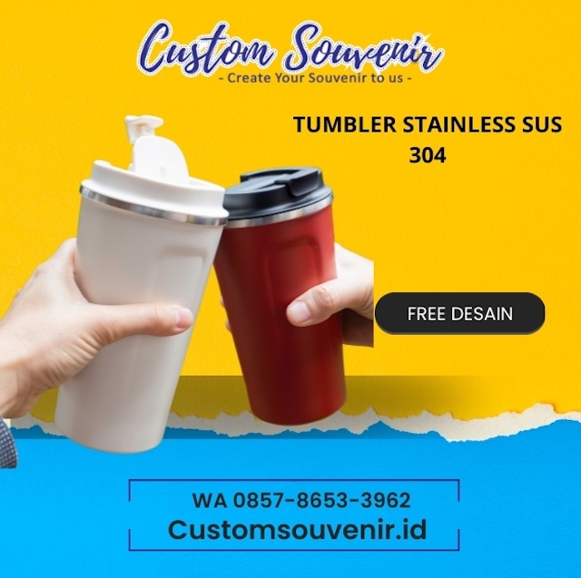 Custom Tumbler Stainless Steel 304 dengan Gravir Laser