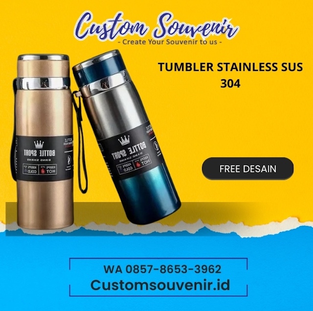 Tumbler Stainless Steel 304 Custom Logo - Merchandise Premium
