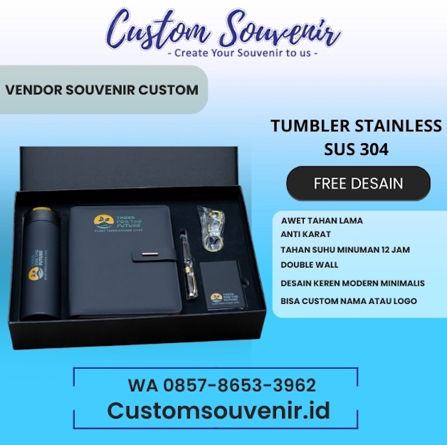 merchandise Tumbler Custom untuk Souvenir Seminar
