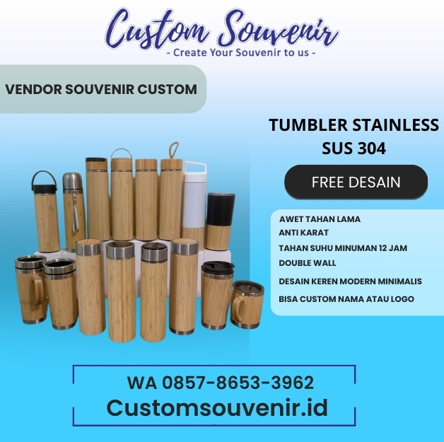 Botol Minum Stainless Ramah Lingkungan - Souvenir tumbler untuk merchandise