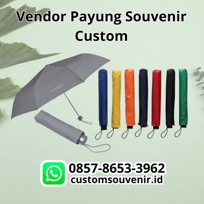 Cetak payung lipat custom logo dan nama untuk souvenir