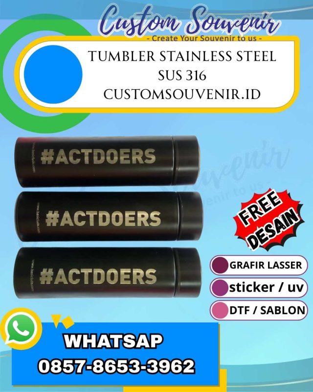 Souvenir Tumbler Custom untuk Branding Nama Perusahaan
