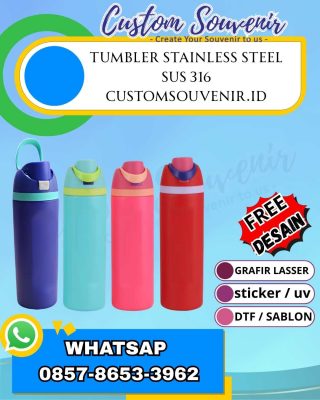 Grosir Tumbler Custom Jogja Grafir Laser untuk Souvenir