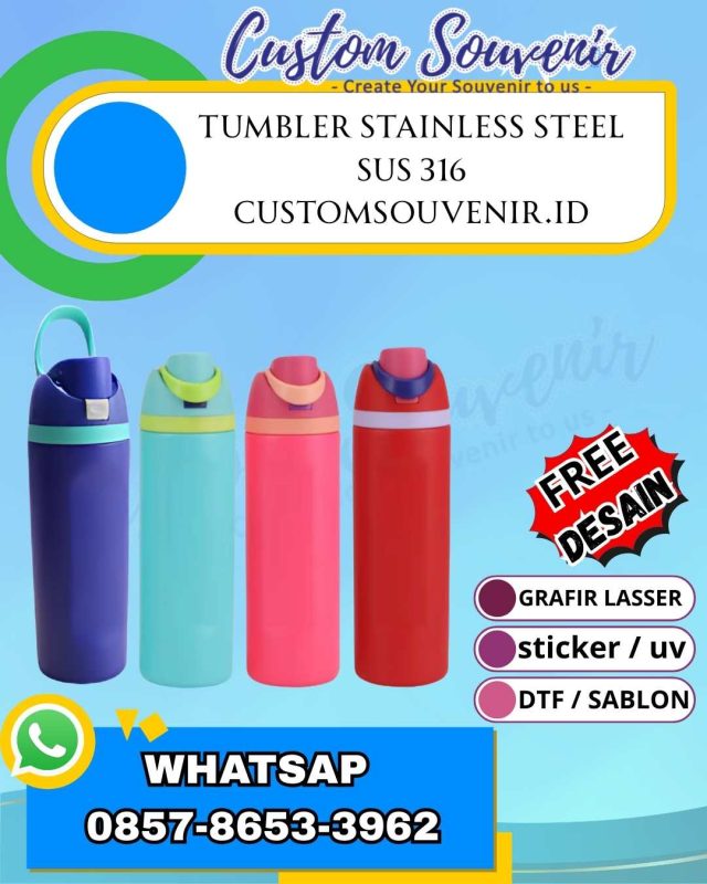 Grosir Tumbler Custom Jogja Grafir Laser untuk Souvenir