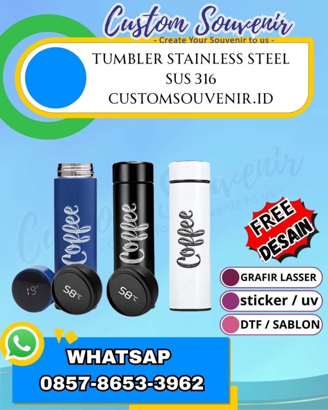 Grosir Tumbler Custom Jogja Souvenir Cetak Logo untuk Branding