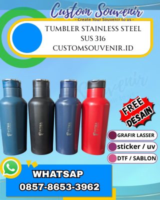 Tumbler Stainless Steel SUS 316 Anti Karat Custom Grafir