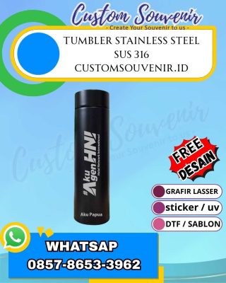 Souvenir Tumbler Custom Grafir Nama dan Logo