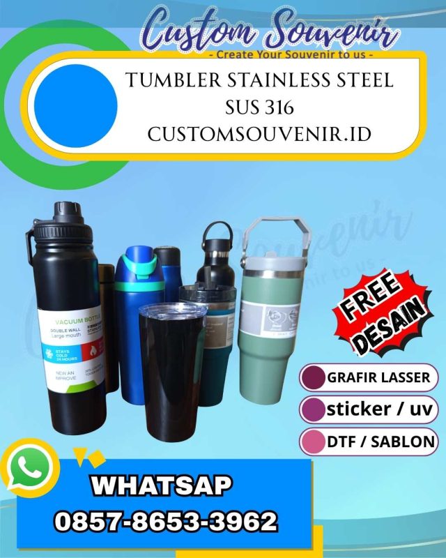 Souvenir Tumbler Stainless Custom untuk Event Berkesan