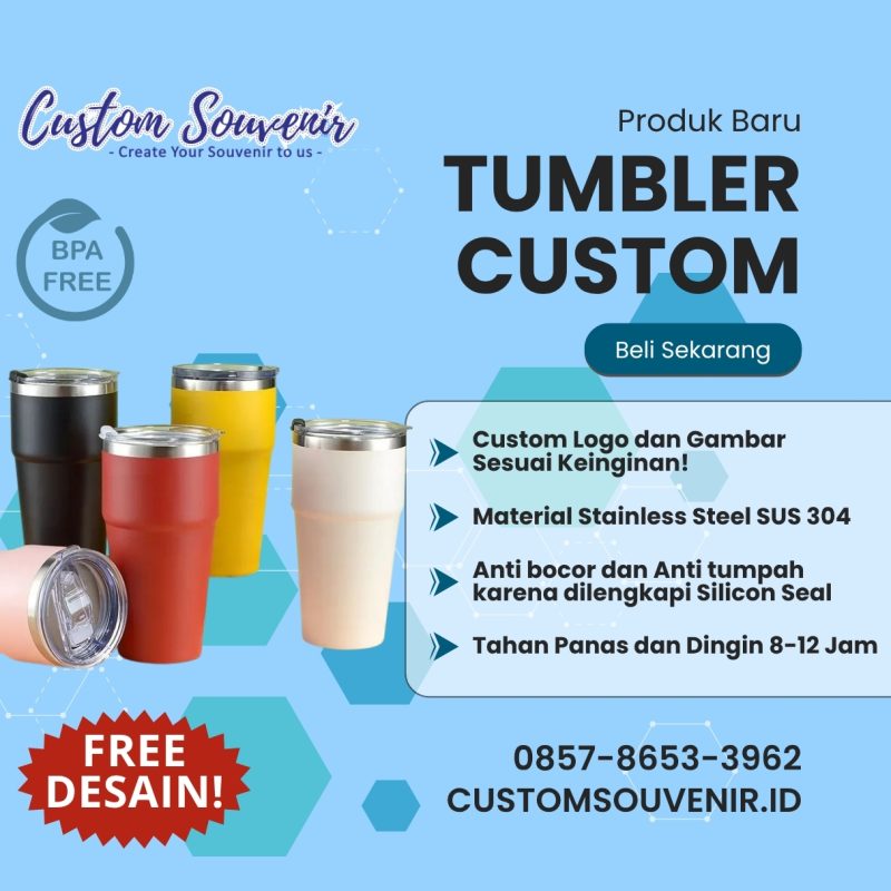 Vendor Souvenir Tumbler Custom untuk Perusahaan