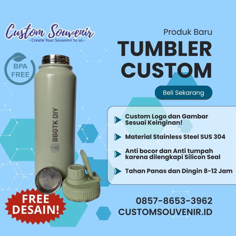 Souvenir Tumbler Custom Jogja | Tumbler Stainless Steel WA 0857-8653-3962