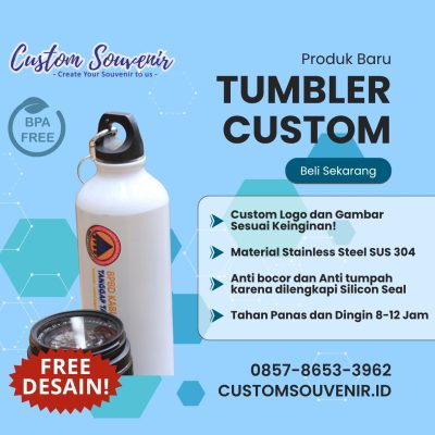 Grafir Tumbler Stainless Custom Logo dan Nama brand
