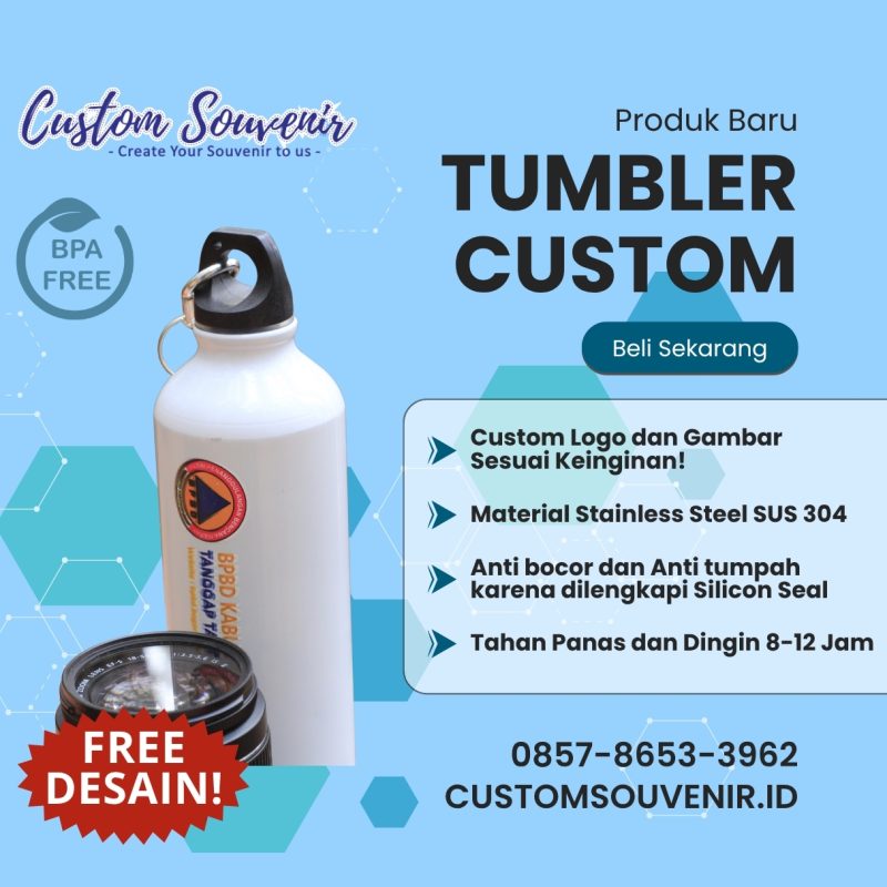 Grafir Tumbler Stainless Custom Logo dan Nama brand