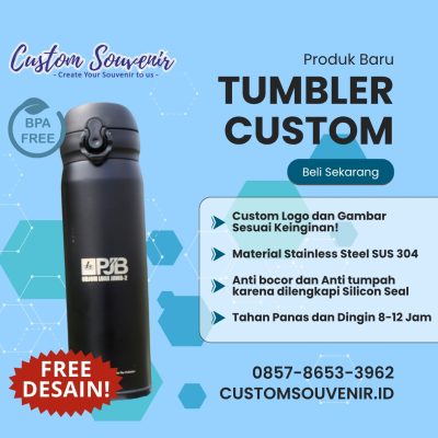 Souvenir Grafir Tumbler Stainless untuk Seminar Kit ekslusif