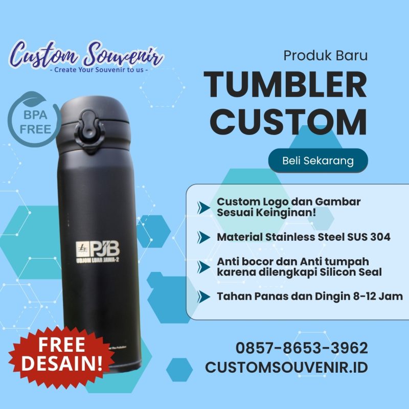 Souvenir Grafir Tumbler Stainless untuk Seminar Kit ekslusif